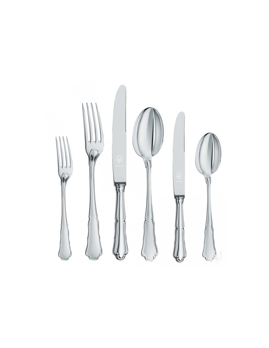 Silver spoons barocco argento plastica posate 96 pcs-48 forchette 24 cucchiai e 24 coltelli. 
